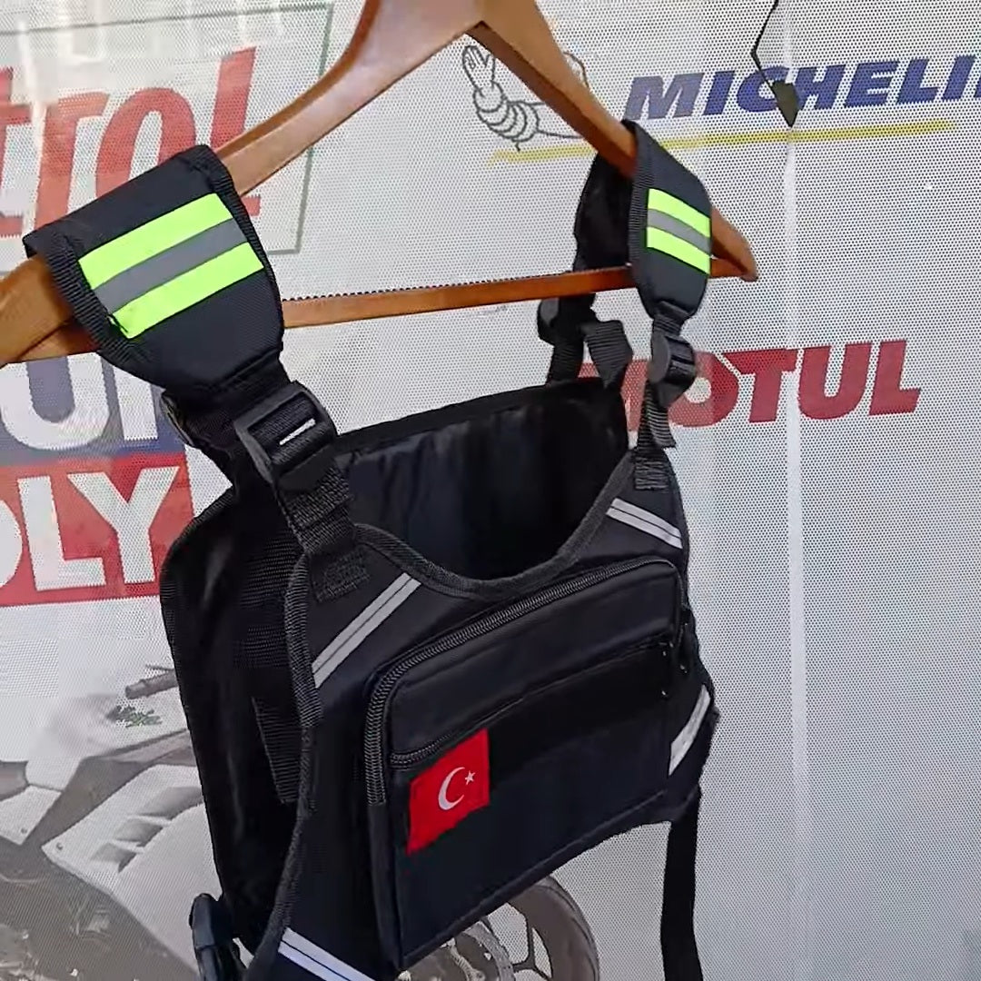 Reflektörlü Su Geçirmez Taktikal Göğüs Çantası (KAPIDA ÖDEME & ŞEFFAF KARGO ) Kemerden  ayarlıdır!