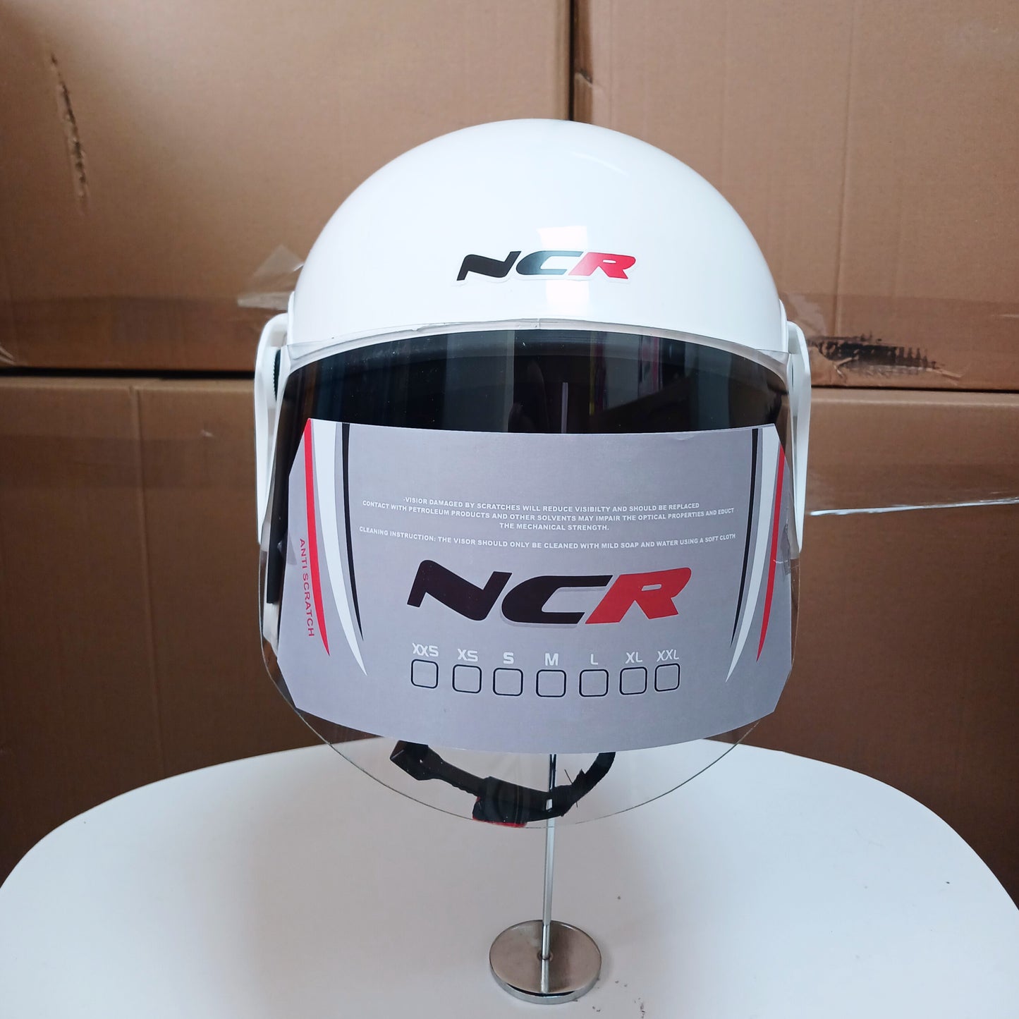 NCR Jet Beyaz Ece-dot Sertifikalı  Yarım Kask ! [ KAPIDA ÖDEME & ŞEFFAF KARGO ]