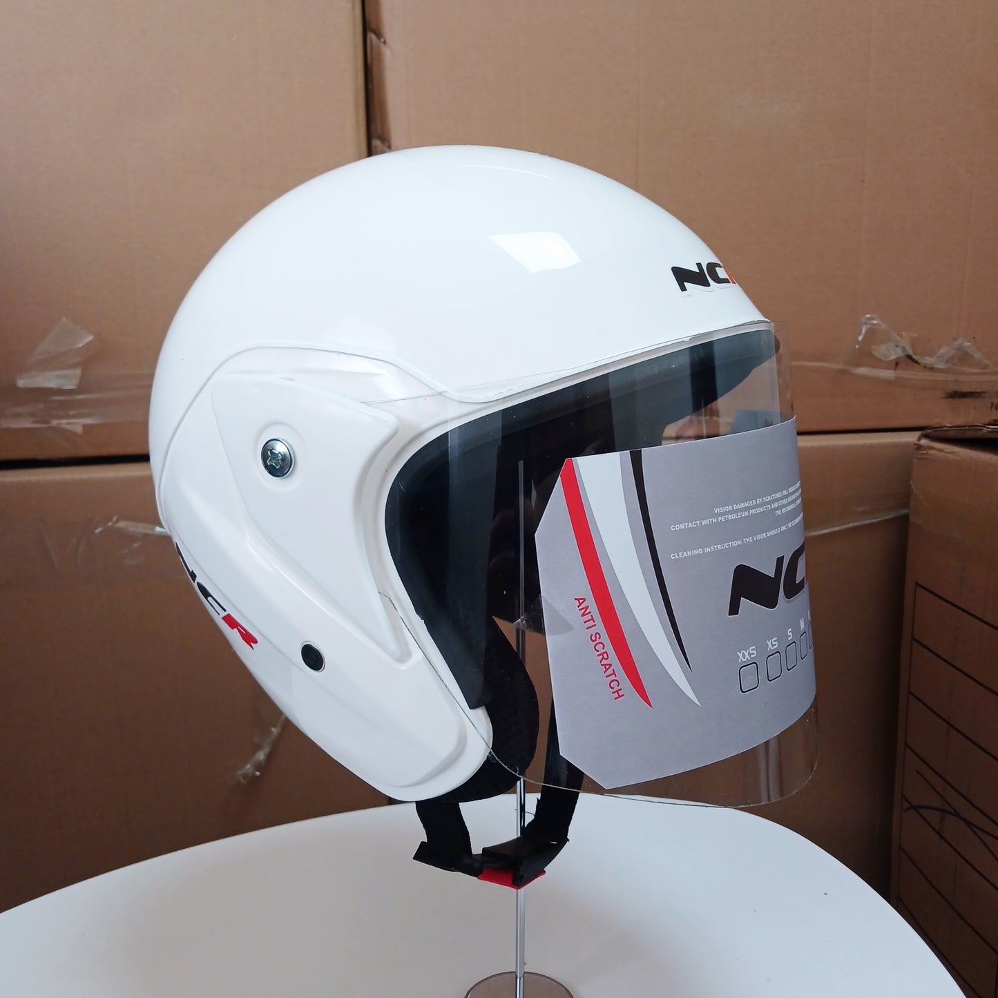 NCR Jet Beyaz Ece-dot Sertifikalı  Yarım Kask ! [ KAPIDA ÖDEME & ŞEFFAF KARGO ]