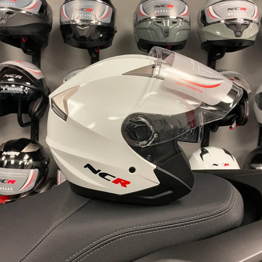 NCR Jet Beyaz [Ece-dot] Sertifikalı Güneş Vizörlü Yarım Kask ! [ KAPIDA ÖDEME & ŞEFFAF KARGO ]
