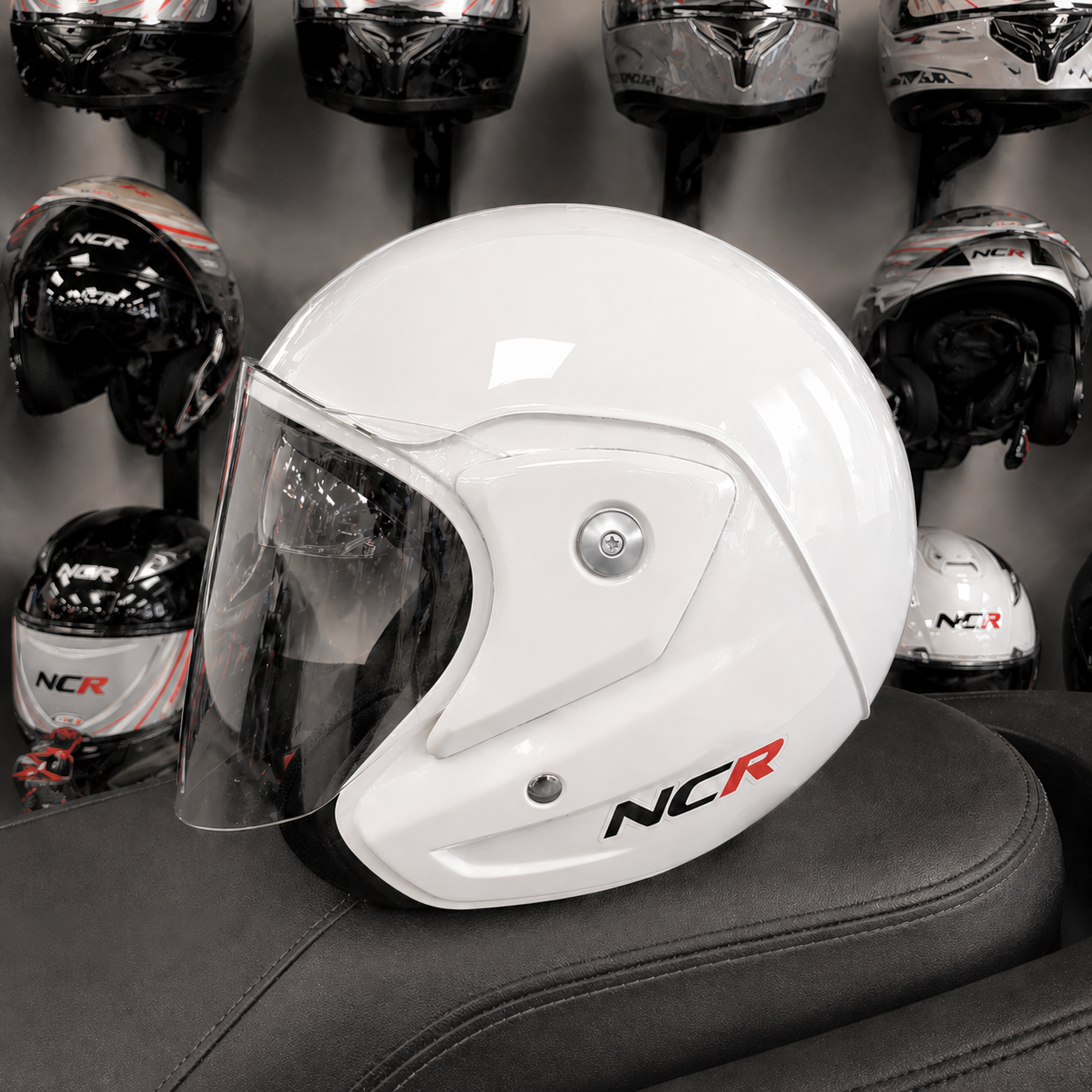 NCR Beyaz Dot Sertifikalı Yarım Kask Stokta ! [KAPIDA ÖDEME & ŞEFFAF KARGO]