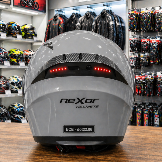 NEXOR Çakar Işıklı Çene Açılır Nardo Gri Ece-Dot Sertifikalı Profesyonel Kask ! [ KAPIDA ÖDEME & ŞEFFAF KARGO]